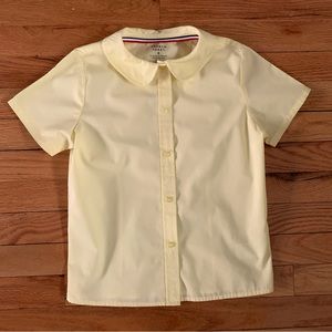 French Toast Girls size 8 light yellow uniform shirt
